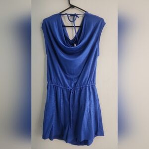 Royal Blue Cowl Neck Backless Sundress